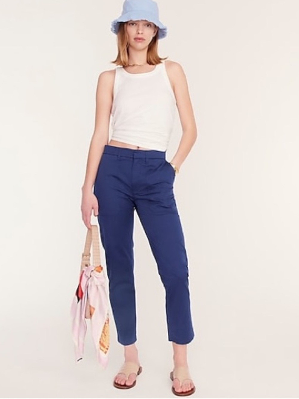NWT J. Crew Petite Patch-pocket slim boyfriend chino pant in Navy sz 27P